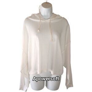 Waffle Knit Cropped Hoodie  (0576)